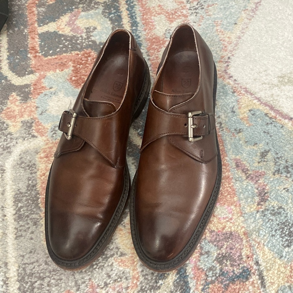 Allen Edmonds Norwich Men’s Single Monk Strap Brown Leather Size 9D.